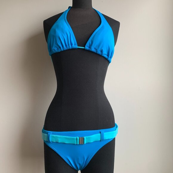 Billabong surf BLUE CRUSH era Vintage bikini pink belted halter top set RARE - Picture 8 of 8